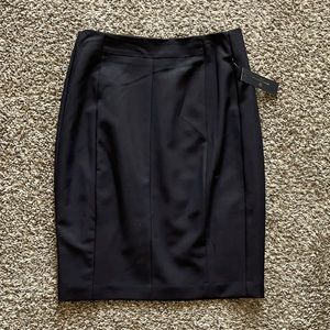 Black midi business pencil skirt